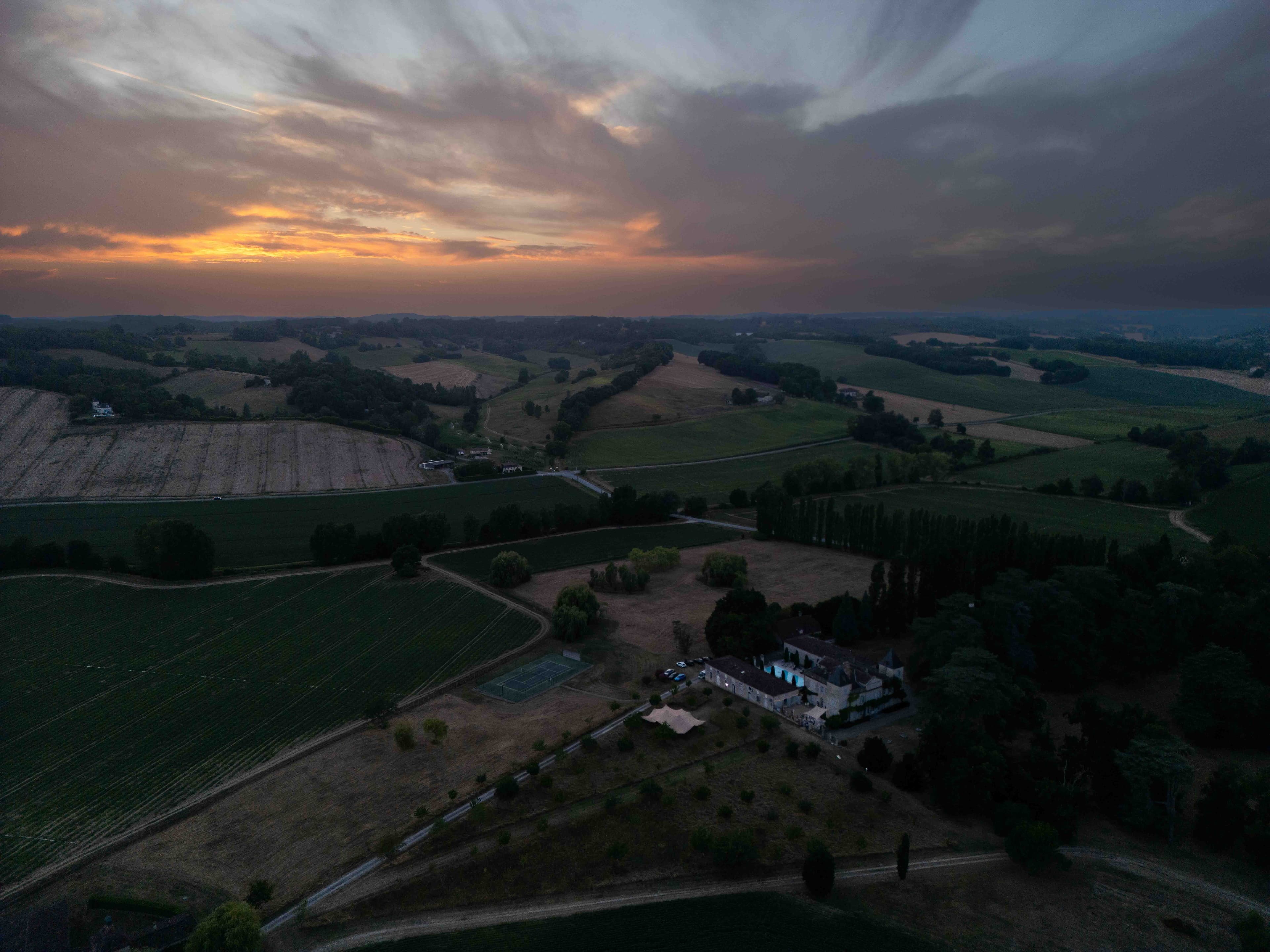Sunset view of wedding venue